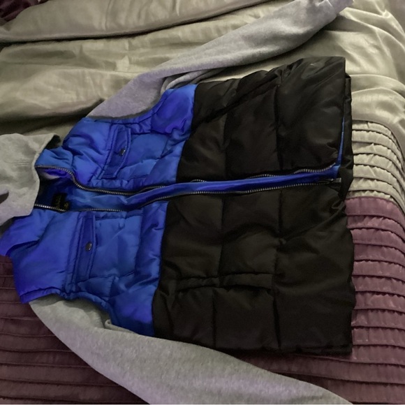 Kids Blue and Gray Puffer Jacket - Picture 4 of 6